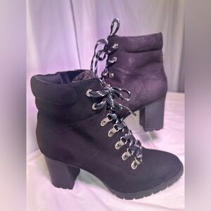 Kelly & Katie Black Lace-Up Boots